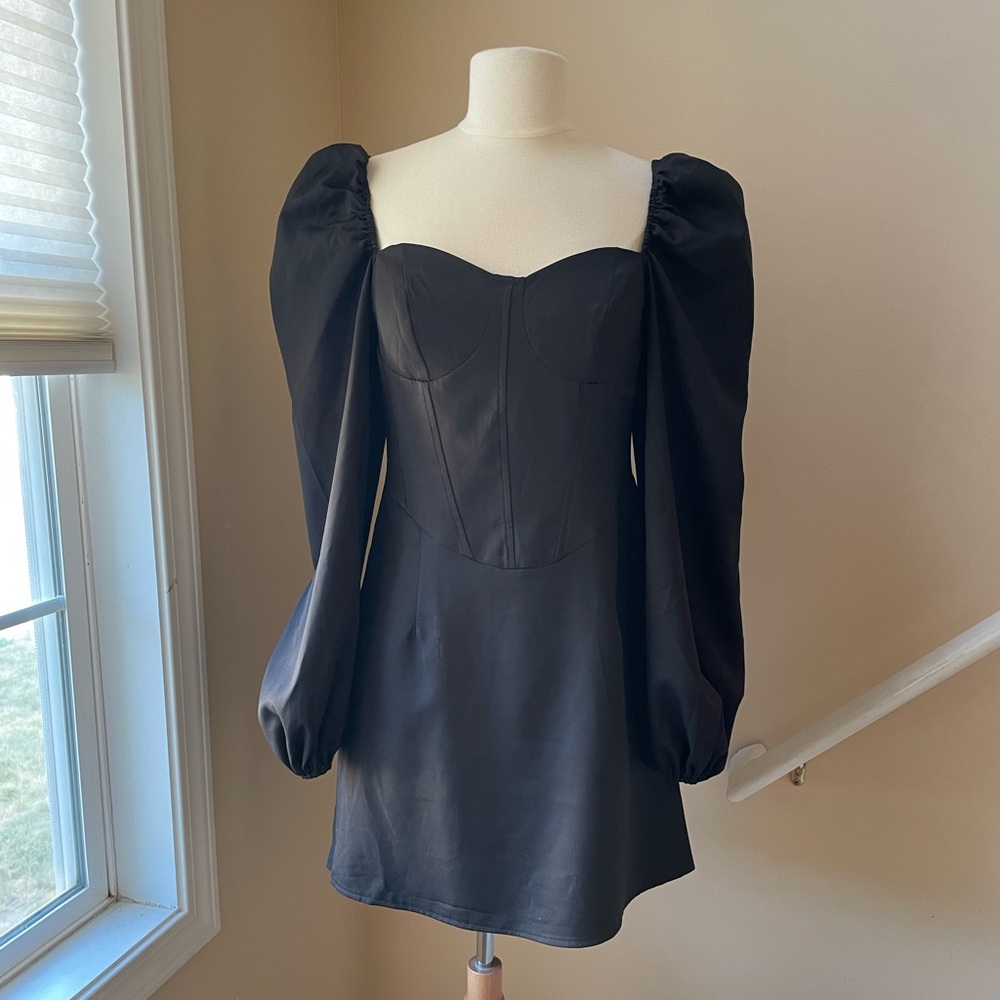 Black Milkmaid Skater Dress
